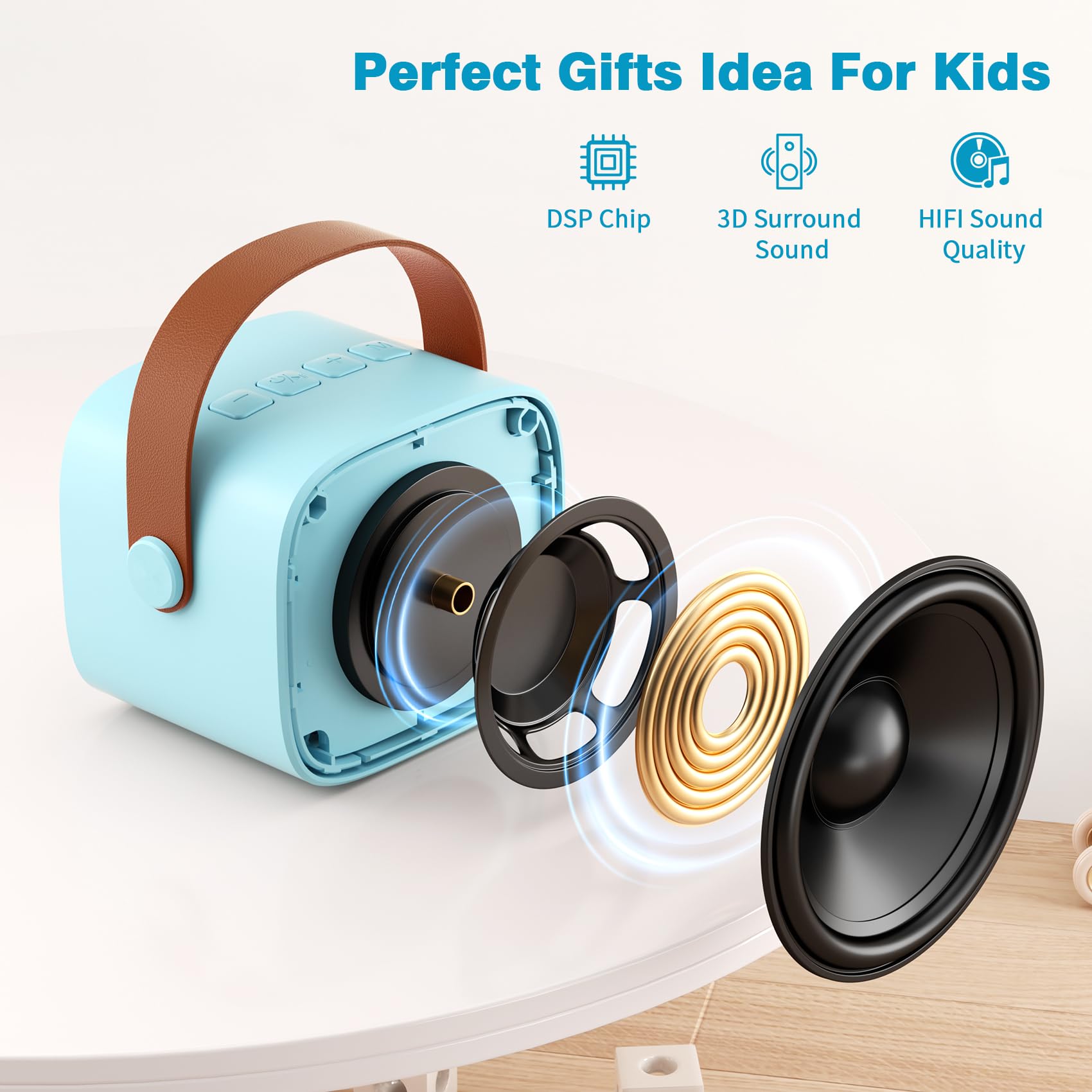 Mini Karaoke Machine with 2 Wireless Microphones, 2026 TOP Kids Portable Bluetooth Karaoke Machine for 3, 4, 5, 6, 7, 8, 9,10,11,12+Year Old, Christmas Birthday Gifts for Girls Boys Adults Home Party