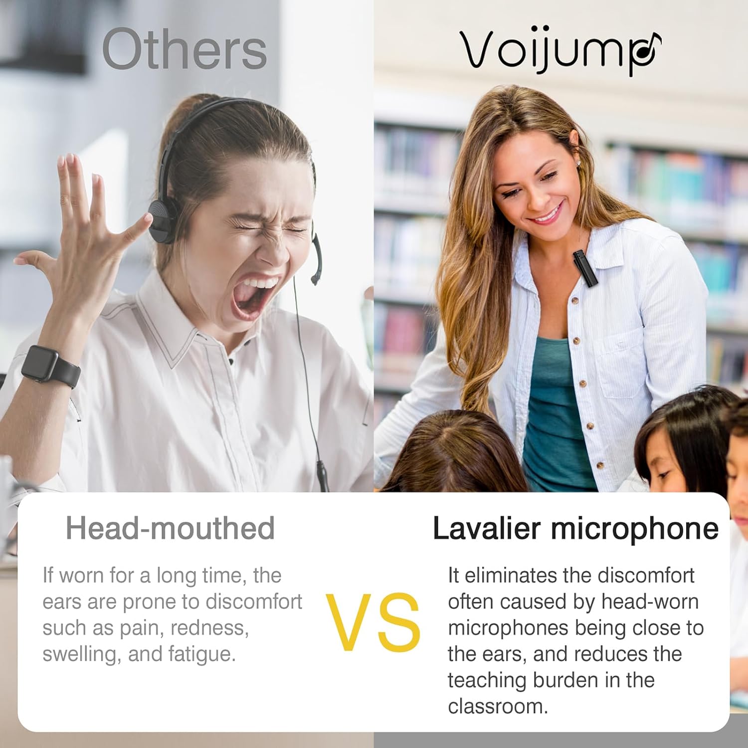 Wireless Voice Amplifier with Wireless Lavalier Lapel Microphone, PA System, Portable Speaker and Cordless Omnidirectional Condenser Recording Mic for Teacher, Streaming,Classroom,Speech, Meeting,Yoga